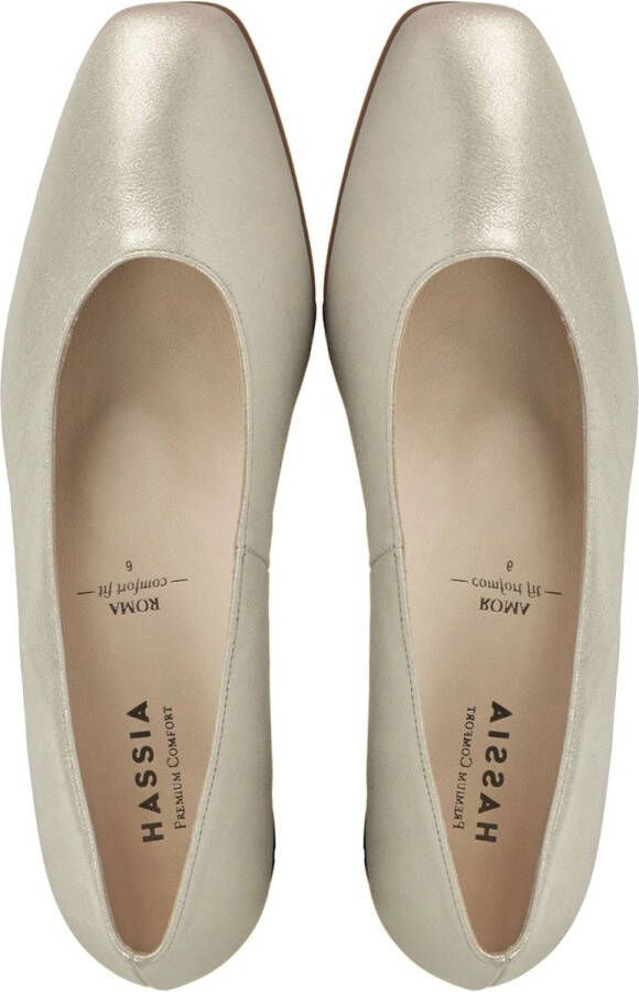 Hassi-A Hassia Dames Pumps Damesschoenen Leer Glitter Geen hoogte cm 302621 Zilver