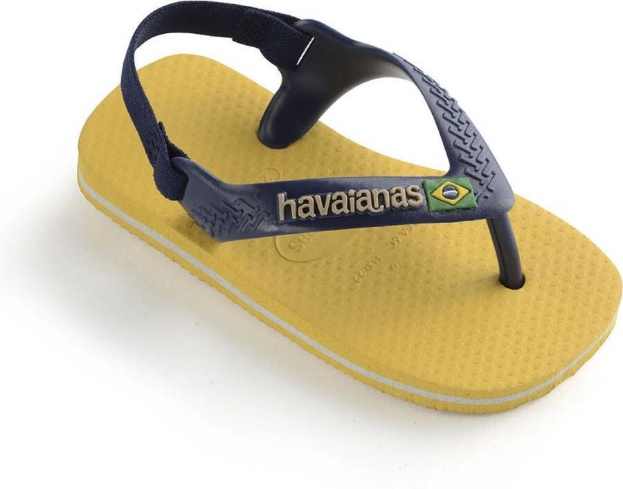 Havaianas Baby Brasil Logo II Unisex Slippers Gold Yellow