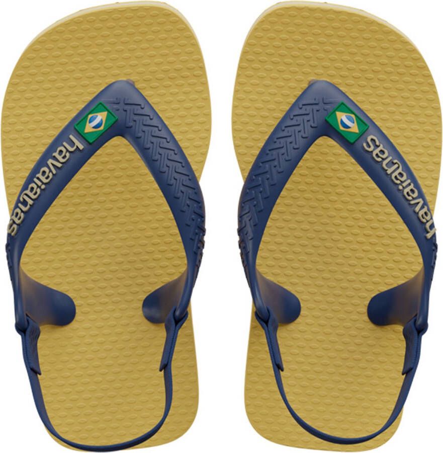 Havaianas Baby Brasil Logo II Unisex Slippers Gold Yellow