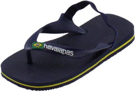 Havaianas Baby Brasil Logo Unisex Slippers Marine Yellow Citric