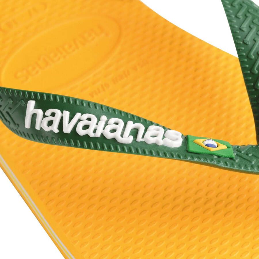 Havaianas Brasil Logo teenslippers geel groen Rubber 35 36 - Foto 7