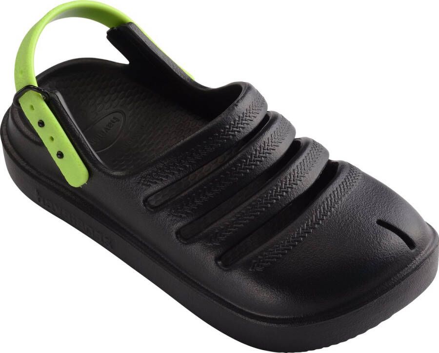 Havaianas Kids Clog Jongens Slippers Zwart Lime Groen