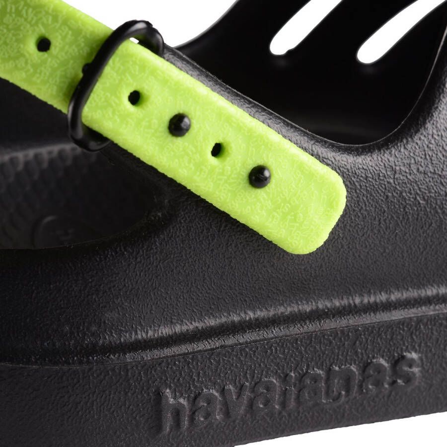 Havaianas Kids Clog Jongens Slippers Zwart Lime Groen