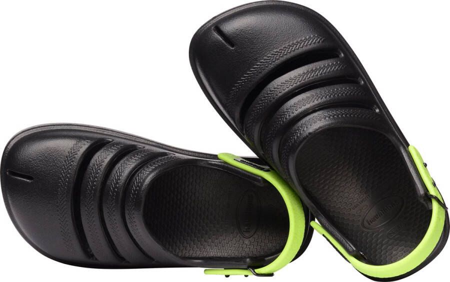 Havaianas Kids Clog Jongens Slippers Zwart Lime Groen