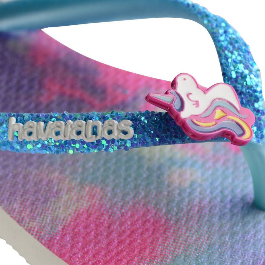 Havaianas Kids Slim Glitter Trendy Jongens Slippers Wit Blauw