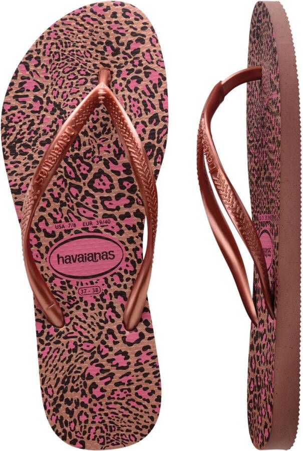 Havaianas Slim Animals Dames Slippers Roze Goud