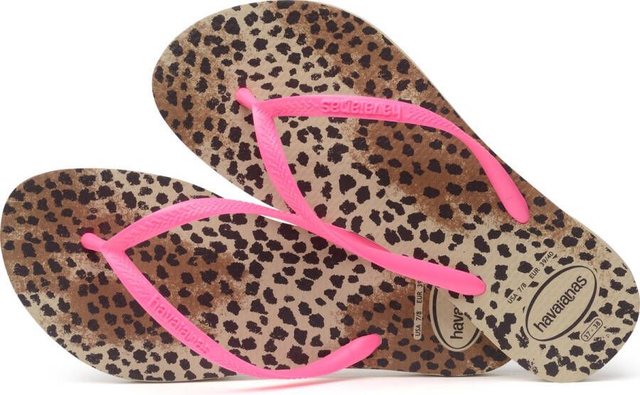 Havaianas Slim Animals Dames Slippers Sand Grey Pink