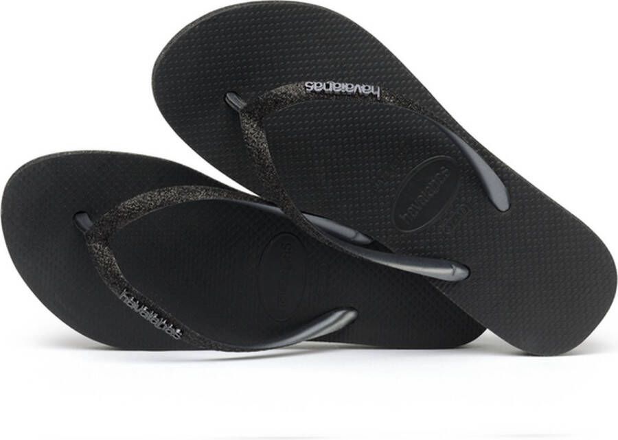 Havaianas Slim Flatform Sparkle Dames Slippers Zwart