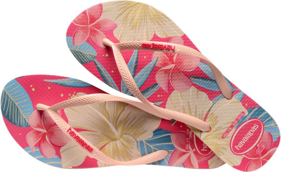 Havaianas Slim Floral Dames Slippers Roze