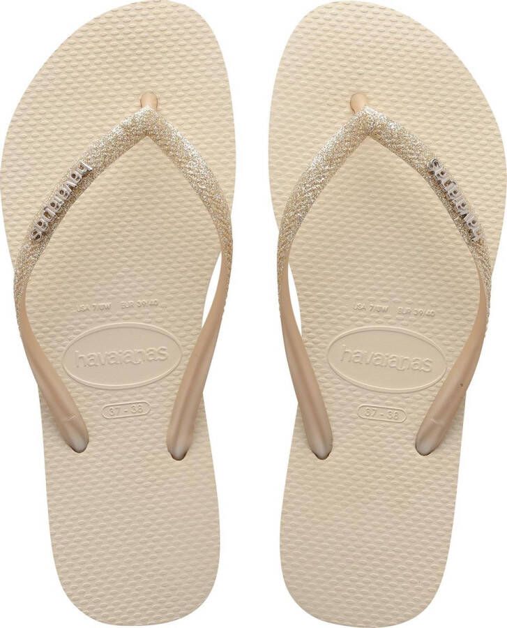 Havaianas Slim Glitter II Dames Slippers Beige