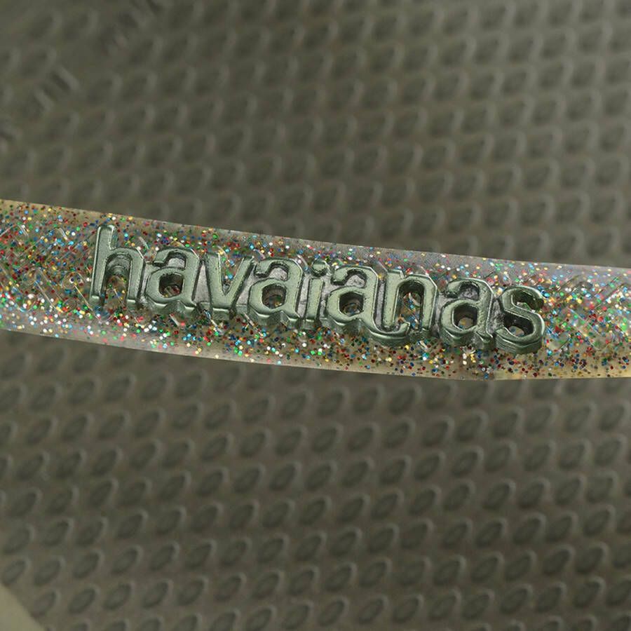 Havaianas Slim Logo Metallic Dames Slippers Groen
