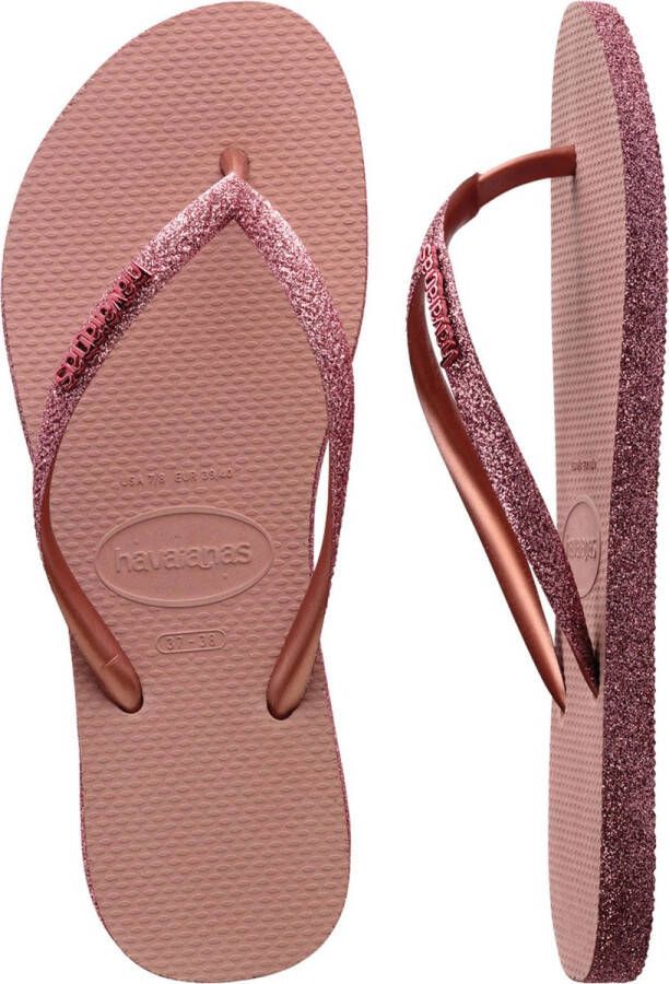 Havaianas Slim Sparkle Ii Dames Slippers Roze Goud