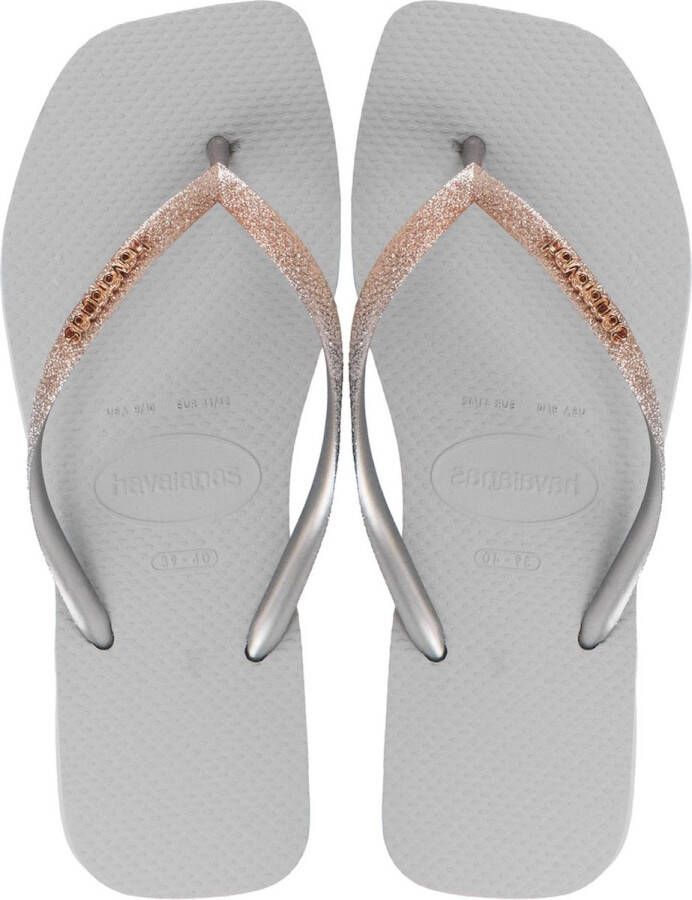 HAVAIANAS Slippers Dames Square Glitter Maat: 41 42 Materiaal: Rubber Kleur: Grijs - Foto 7