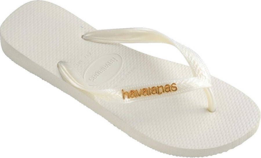 Havaianas Top Logo Metallic Teenslippers met Logo Embleem Wit