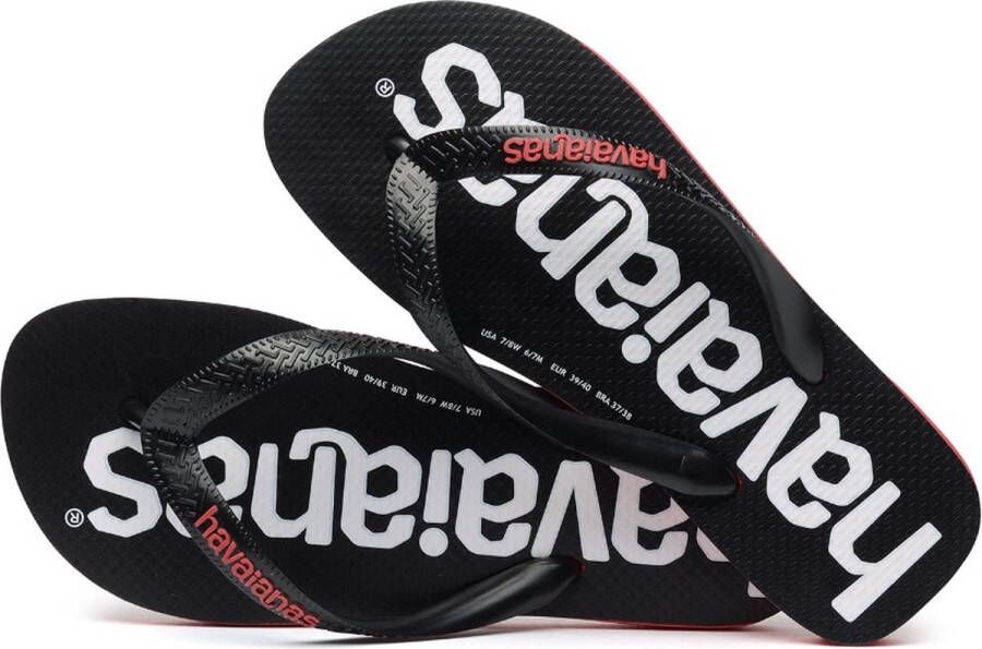 Havaianas Top Logomania 2 Unisex Slippers Zwart Rood