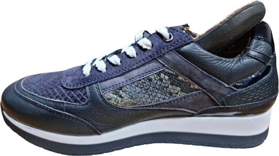 helioform sneaker blauw leer H leest uitneembaar voetbed art. 253.054