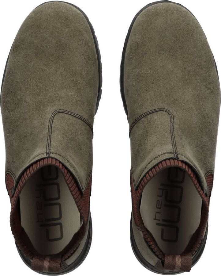 HEYDUDE Hey Dude Chelsea boots Scott Grip suede groen Heren - Foto 7