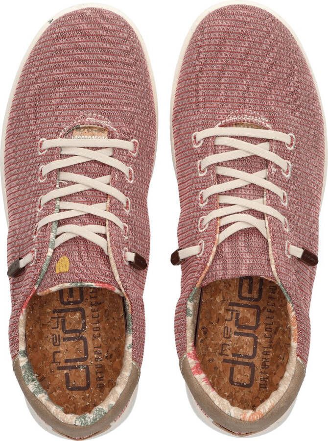 Hey Dude HEYDUDE Kob Eco Sox Heren Sneakers Redwood | Rood | Gerecyclede PET flessen - Foto 5