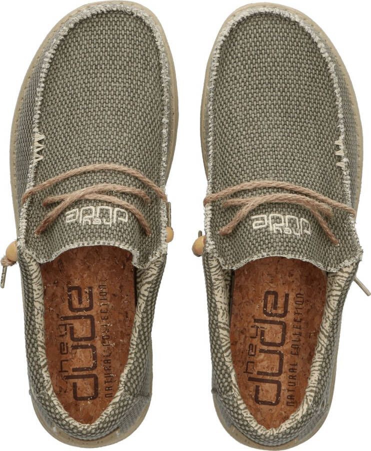 Hey Dude HEYDUDE Wally Braided Instappers groen Canvas