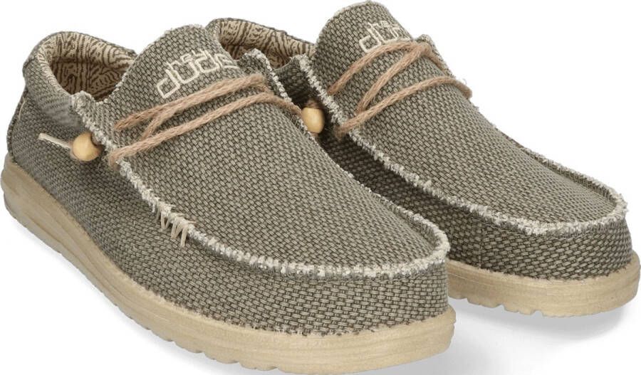 Hey Dude HEYDUDE Wally Braided Instappers groen Canvas