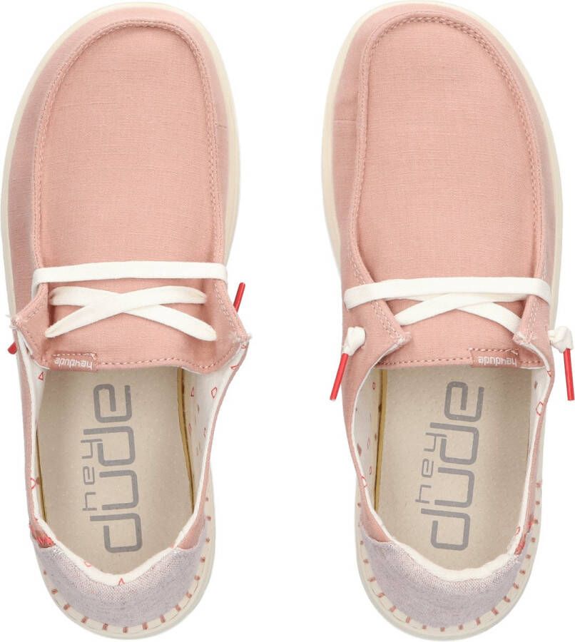 Hey Dude HEYDUDE Wendy Rise Veterschoenen roze Canvas Dames - Foto 3