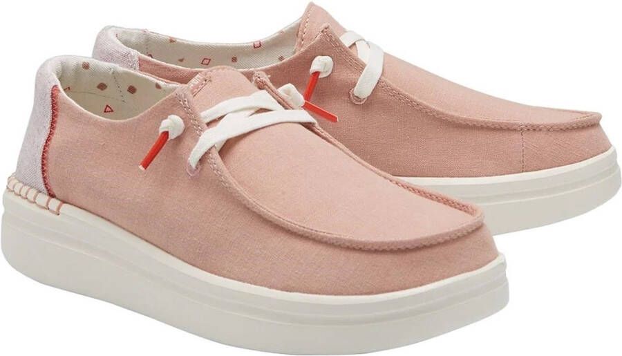 HEYDUDE Wendy Rise Veterschoenen roze Canvas Dames