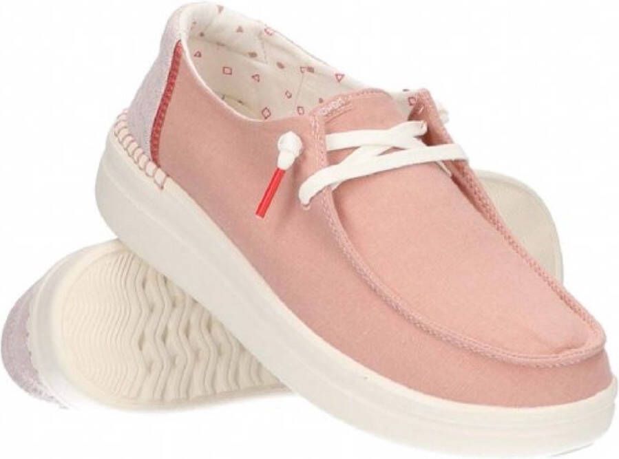 HEYDUDE Wendy Rise Veterschoenen roze Canvas Dames