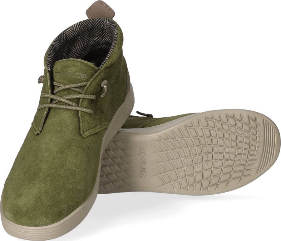 Hey Dude JO veterschoenen suede groen Suede