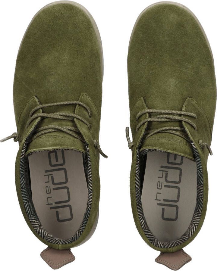 Hey Dude JO veterschoenen suede groen Suede