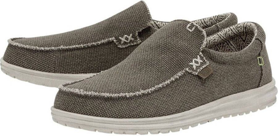 HEYDUDE Mikka Braided Instappers groen Canvas