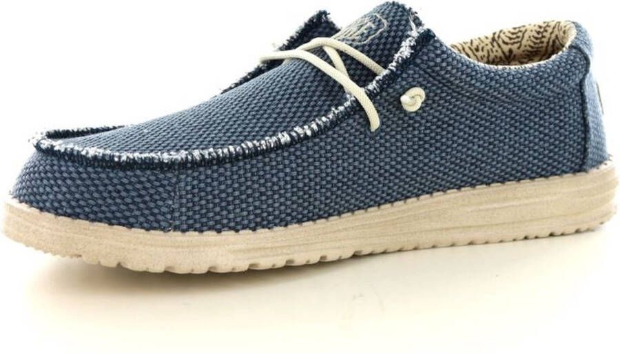 HEYDUDE Wally Braided Instappers blauw Canvas