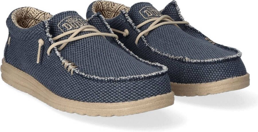 HEYDUDE Wally Braided Instappers blauw Canvas