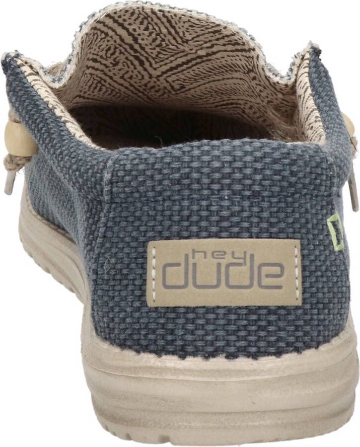 HEYDUDE Wally Braided Instappers blauw Canvas