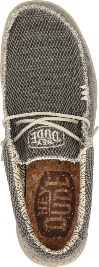 HEYDUDE Wally Braided Instappers groen Canvas