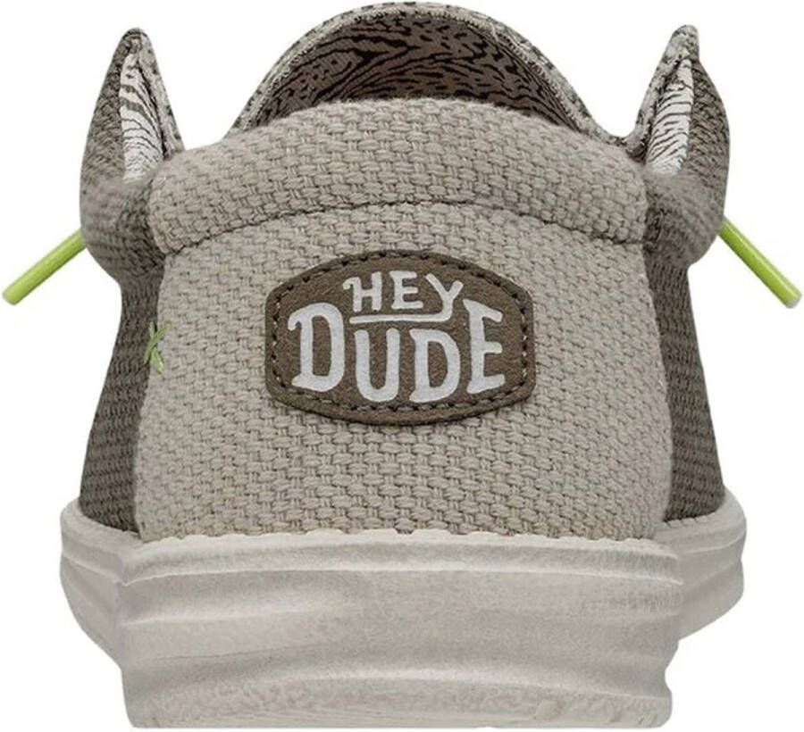 HEYDUDE Wally Braided Instappers groen Canvas