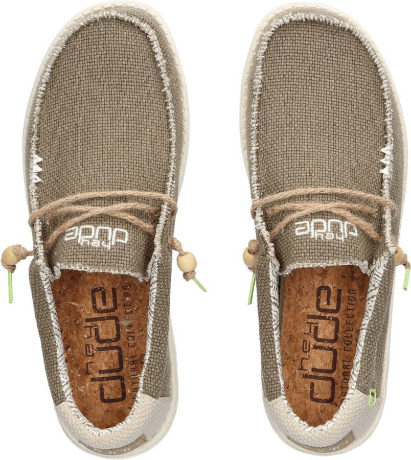 HEYDUDE Wally Braided Instappers groen Canvas