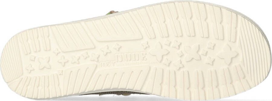 HEYDUDE Wally Braided Instappers groen Canvas
