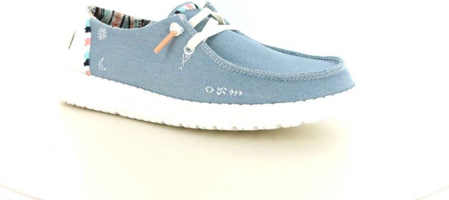 HEYDUDE Wendy Boho Veterschoenen blauw Canvas Dames - Foto 4