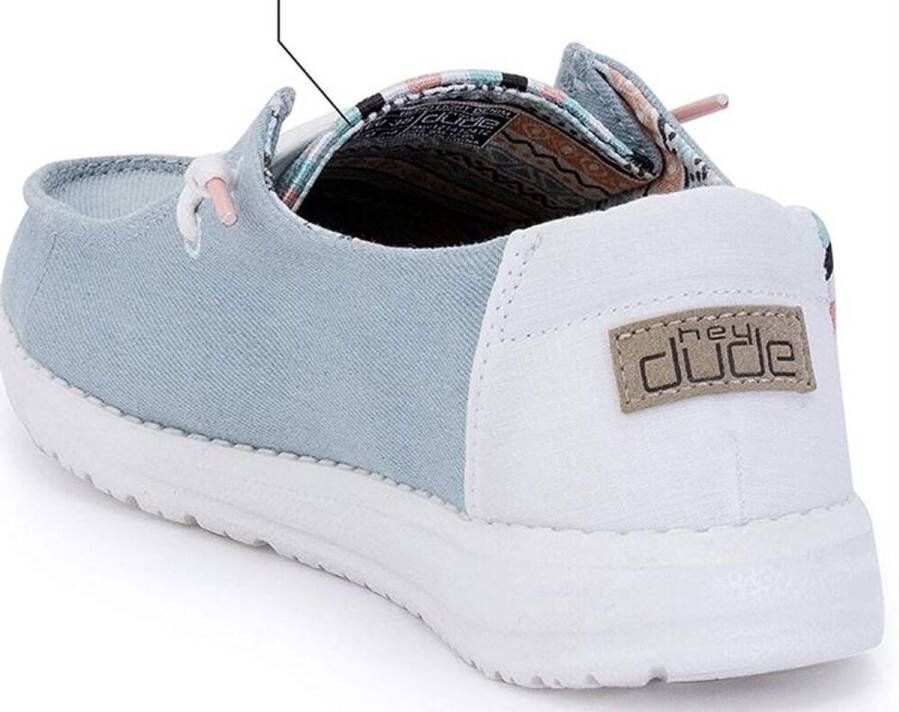 HEYDUDE Wendy Boho Veterschoenen blauw Canvas Dames - Foto 5