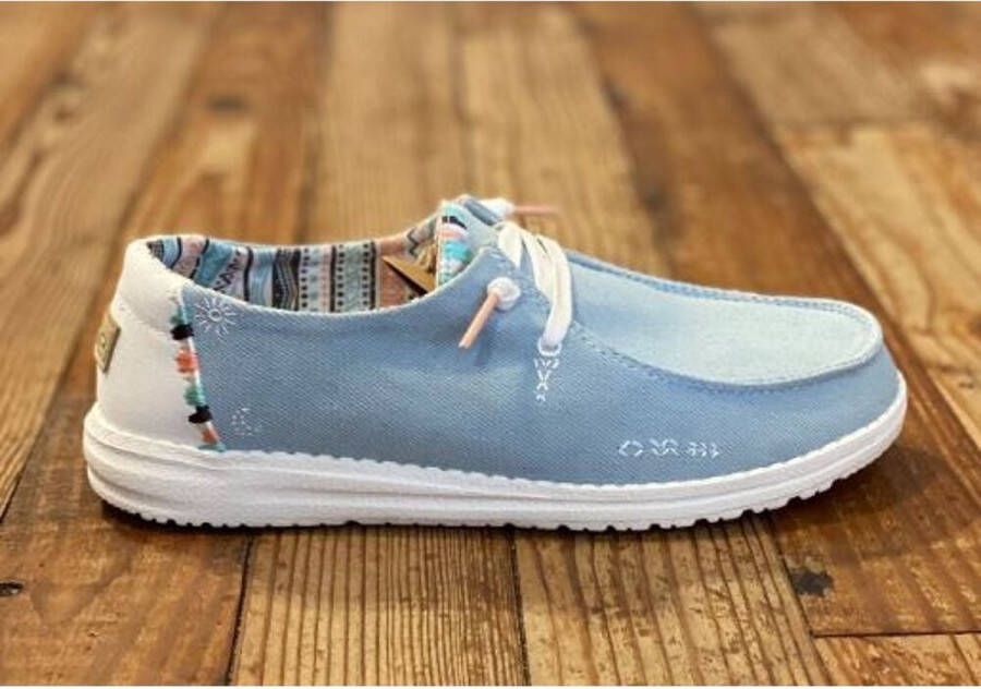 HEYDUDE Wendy Boho Instappers blauw Canvas Dames