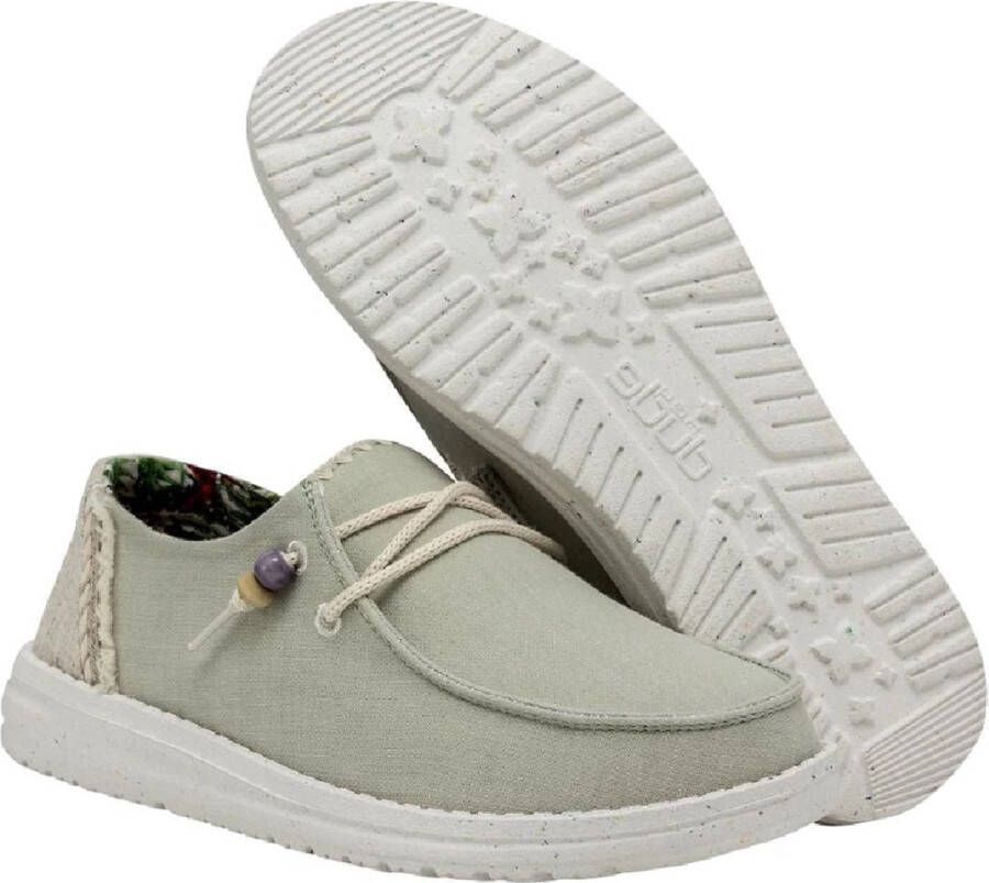 HEYDUDE Wendy Sage Veterschoenen groen Canvas Dames