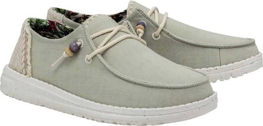 HEYDUDE Wendy Sage Veterschoenen groen Canvas Dames