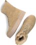 Hip Beige Suède Enkellaarzen met Plateauzool Beige Dames - Thumbnail 6