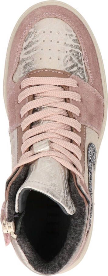Hip H1665 leren sneakers roze zilver - Foto 4