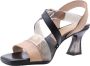 Hispanitas Beige en Zwart T-Strap Hoge Hak Sandalen Beige Dames - Thumbnail 8