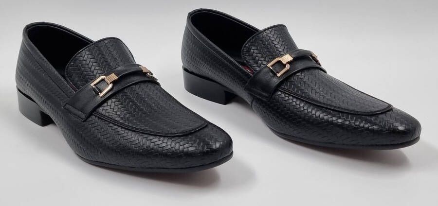 Hitman Schoenen FLEX Heren Instappers Zwart Echt Leer