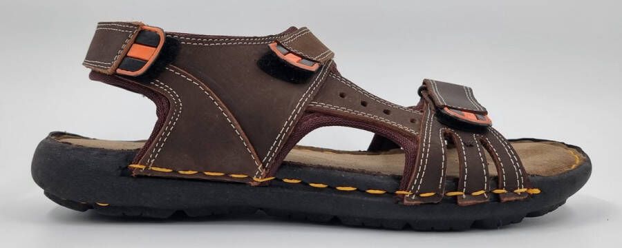 Hitman Schoenen FLICK Heren Sandalen Wandelsandalen Echt Leer Bruin