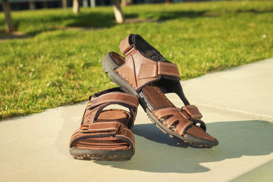 Hitman Schoenen FLICK Heren Sandalen Wandelsandalen Echt Leer Camel