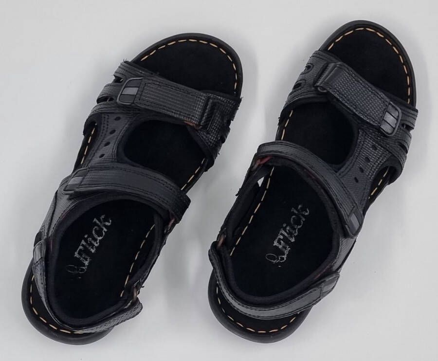 Hitman Schoenen FLICK Heren Sandalen Zwart Echt Leer