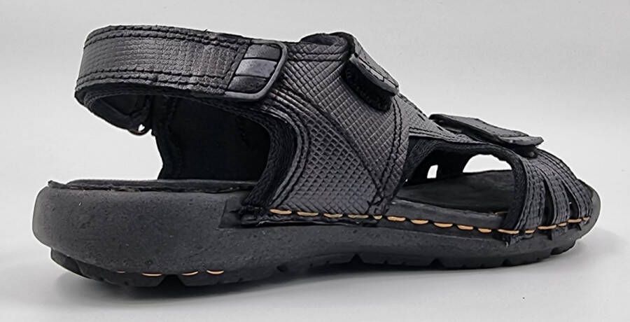 Hitman Schoenen FLICK Heren Sandalen Zwart Echt Leer